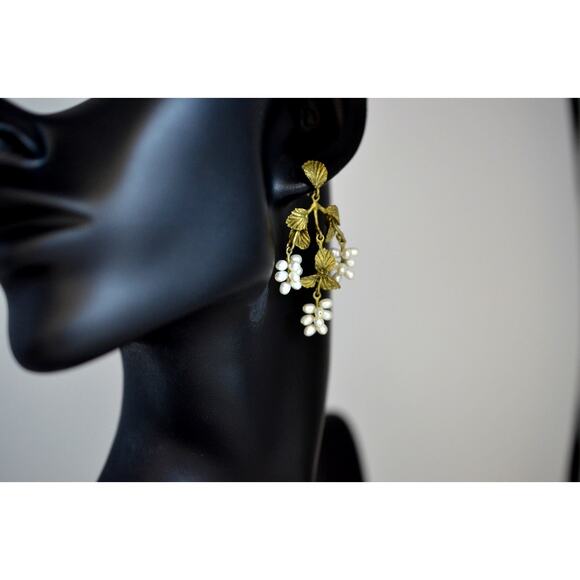 Michael Michaud Spring Birch Chandelier Earrings w/Pearls - Picture 2 of 2